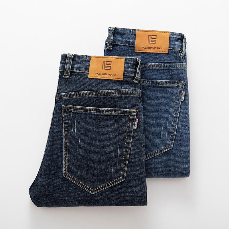 Autumn Men'S Stretch Jeans Thick Loose Small Straight Pants Men'S Versatile Casual Pants