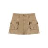 Khaki High-Waist A-Line Denim Skirt - Slim, Retro, Summer Style for Women