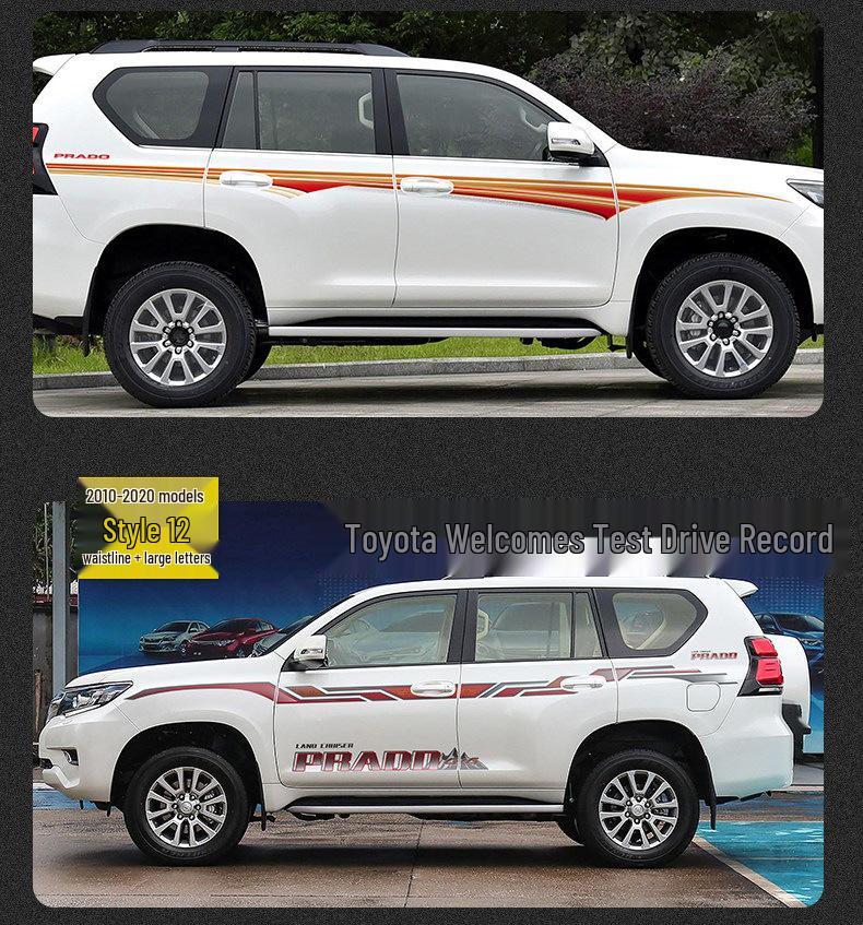 Toyota Prado 10-22 Модели Автомобильная Полоса на Кузов Наклейка на Поясную Линию.