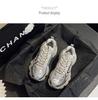 Женские летние кроссовки Dad Shoes из серебристой пайеточной сетки 2025 года — толстая подошва, дышащие, повседневные спортивные кроссовки