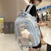 College Wind Schoolbag Female Junior High School Students Cute Transparent Pain Bag Large Capacity Computer Backpack Light Student Tide Backpack.