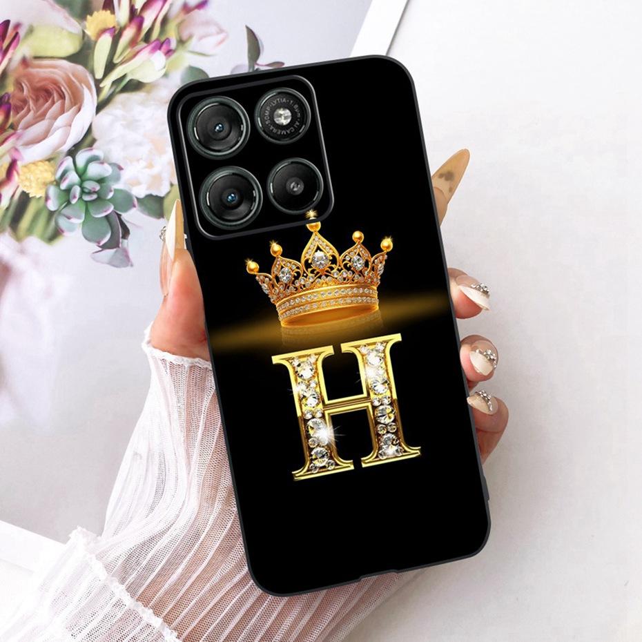 Модный Чехол с Буквой для Телефона Motorola Moto G77 G67 Задняя Крышка Для MOTO G67 G77 5G Мягкие Черные Силиконовые Чехлы