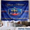 Custom Name France Football Emblem Printed Tapestry, for Bedroom,Livingroom, dormitory, Large Wall Decor, Fabric Decor Fan Birthday Gifts
