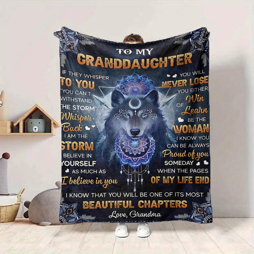 1pc To Granddaughter Love Envelope Blanket, Lightweight Flannel Throw For Sofa, Bed, Travel, Camping, Livingroom, Office, Couch, Chair, And Bed,