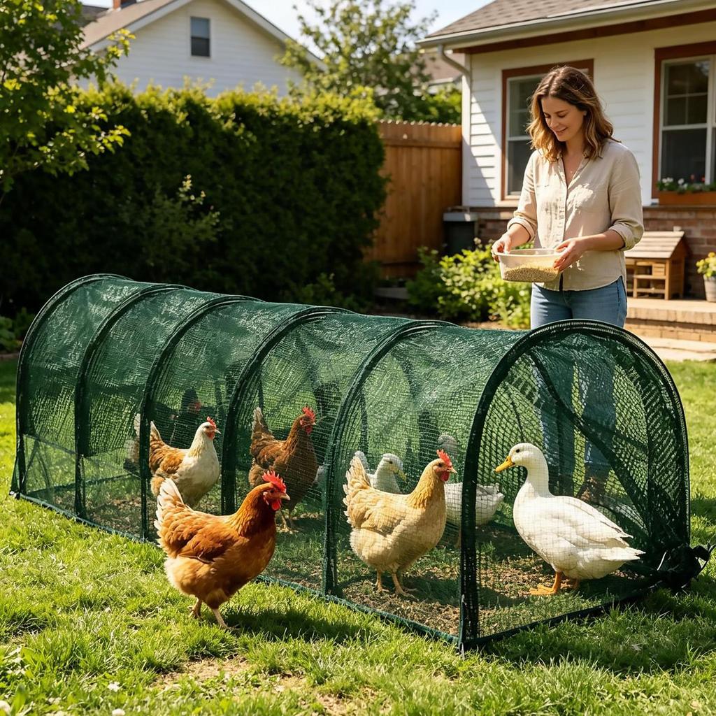 Collapsibles Mesh Tunnel UV Protection Bird & Insect Barrier for Backyard Farms & Greenhouses Tunnel for Chicken Ducks Geese