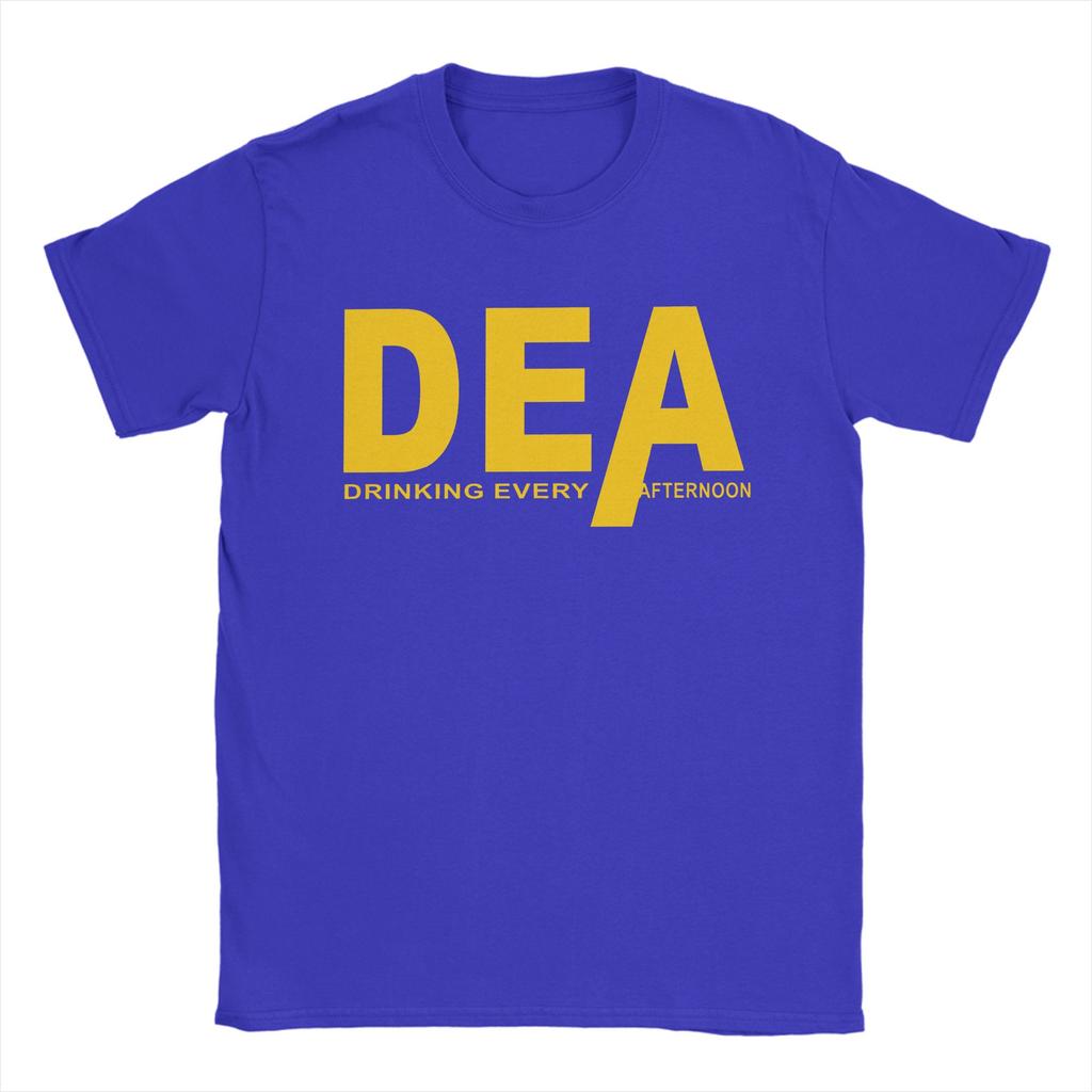 Vintage DEA Drinking Every Afternoon TShirts Unisex O Neck Cotton T Shirt Short Sleeve Tees Plus Size Clothing