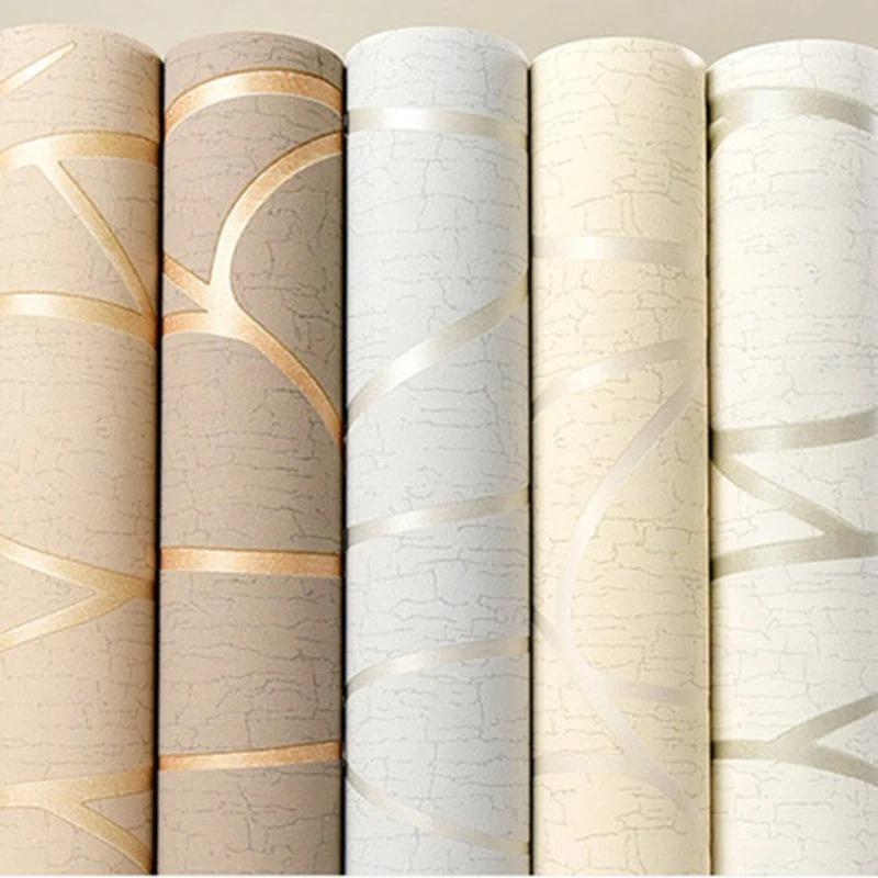 53см минималистичные современные обои из нетканого материала в европейском стиле 3D-декор с изогнутыми полосами наклейка на стену для фона комнаты