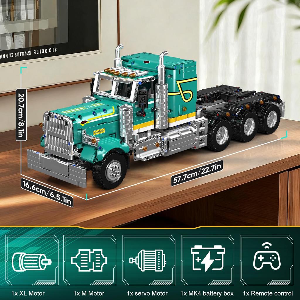 Mould King 13201 Полугусеничный Строительный APP Управляемый по Радио Мобильный Гусеничный Модель Сборка STEM Прицеп Транспортное Средство Строительный Блок Коллекционный Подарок для Взрослых и