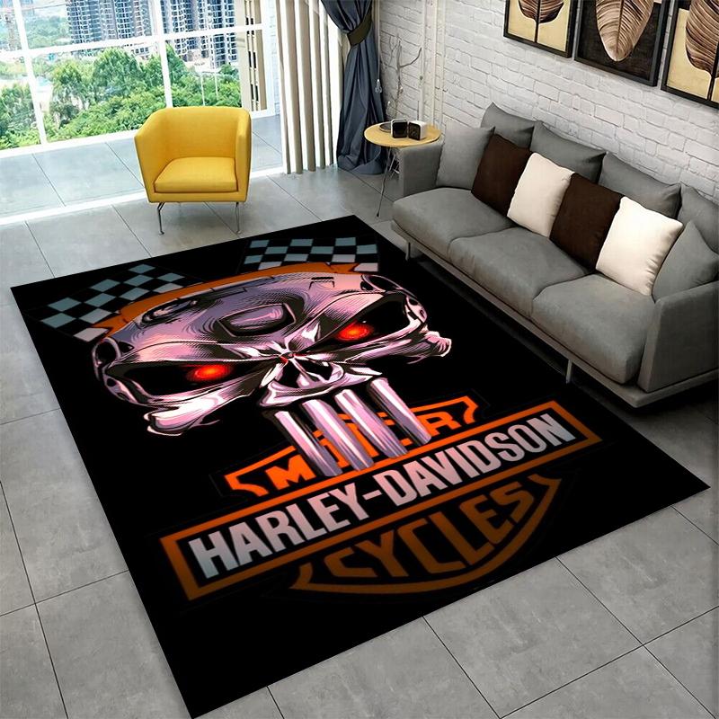 Classic H-Harley Racing Moto Carpet Rug for Playroom Bedroom Living Room Sofa Home Decor,kid Game Area Rug Non-slip Floor Mat