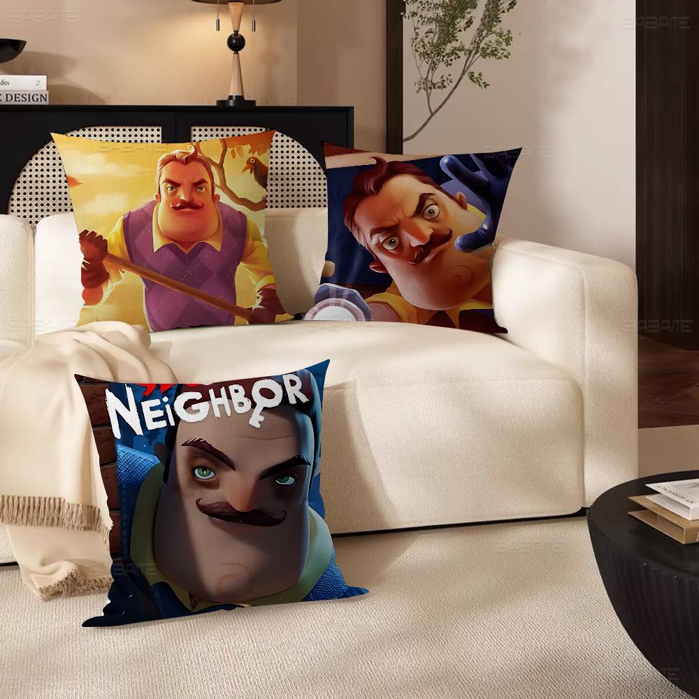 Popular Horror Game H-Hello N-Neighbor 2 Pillow Cover Sofa Cushion Cover Home Room Decoration Children Gift