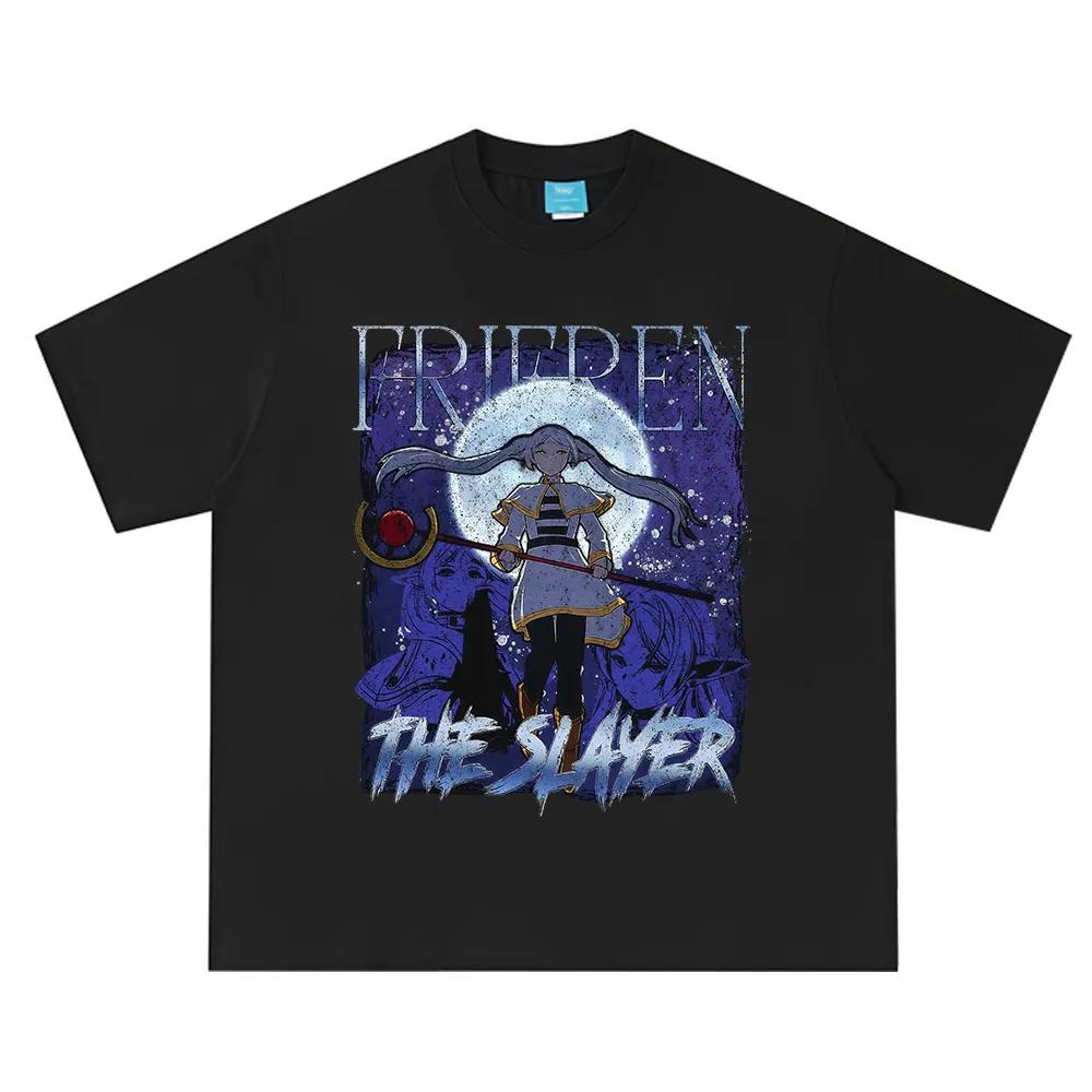Anime Frieren_ Beyond Journey's End T Shirt Frieren The Slayer Graphic T-shirt Men Women Summer Short Sleeve Cotton T-shirts