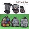 Sports Mesh Net Black Carrying Bag Golf Ball Bags Golf Mesh Bag Drawstring Pouch Golf Storege Bag