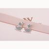 Back Hanging Zirconia 1 Pairs Shiny Zircon Stud Earrings for Women Vintage Wedding Jewelry Classy and Elegant Trendy Girl Gift