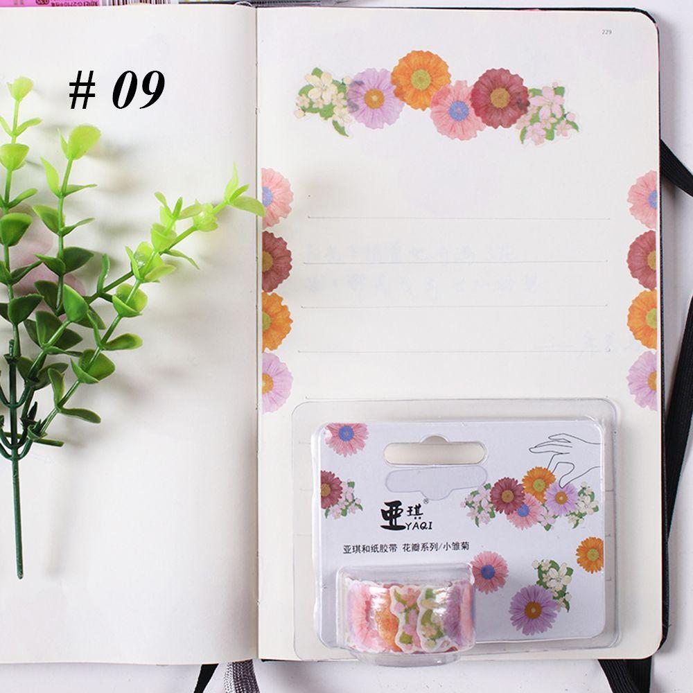 200PCS Adhesive Stylish Decorative Flower Petals Tape Masking Tape Sticky Paper Scrapbooking