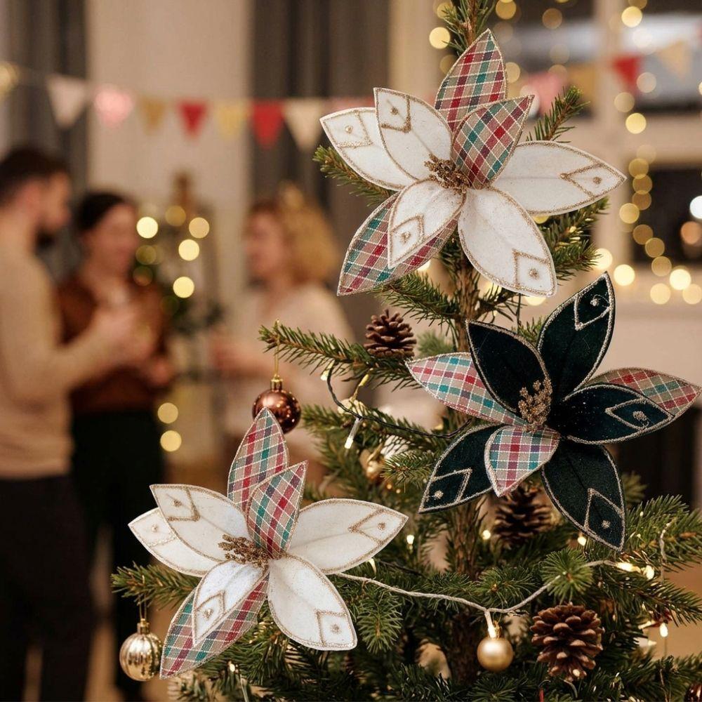 Realistic Artificial Christmas Flower Flocking Xmas Tree Flower Christmas Party
