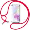 Protective Case - PROSHOP - for Samsung Galaxy A35 5G - Shockproof - Silicone - Red Lanyard
