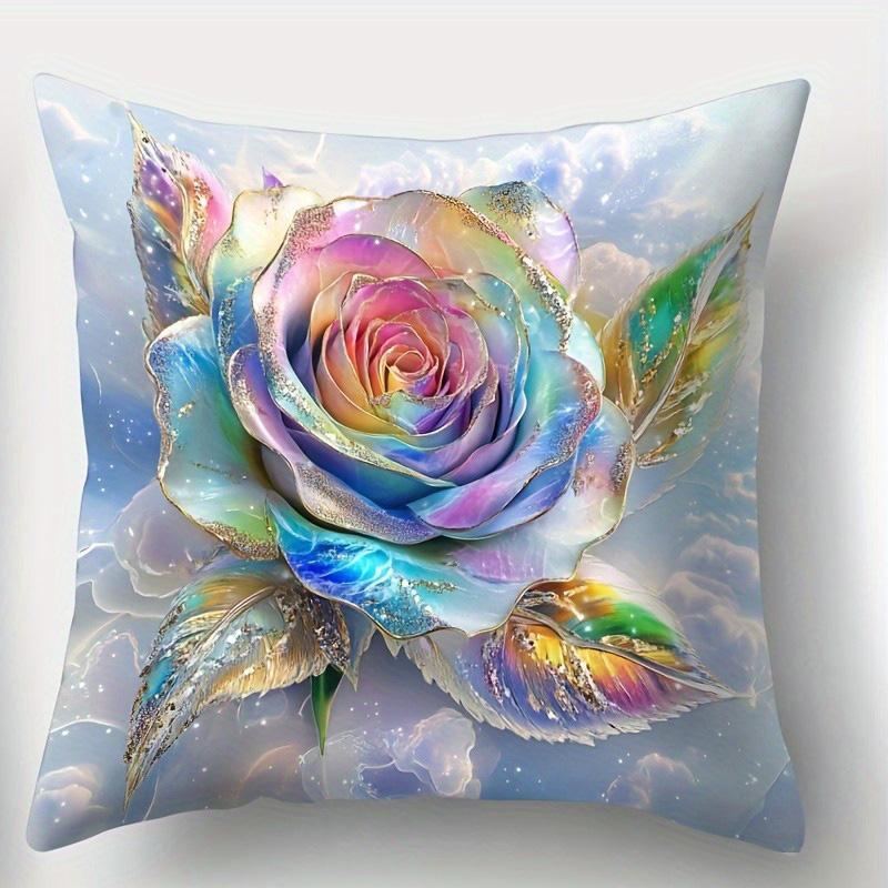 Домашний Декор Красочные Фантазийные Розы Принтованные Наволочки с Рисунком Чехол для Подушки Подходит для Дивана Спальни Автомобиля Наволочка