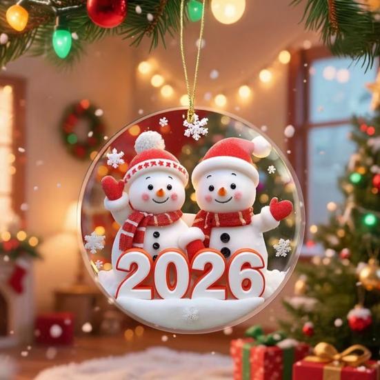 Christmas Ornament Snowman Santa Claus Deer Design Car Rear View Pendant