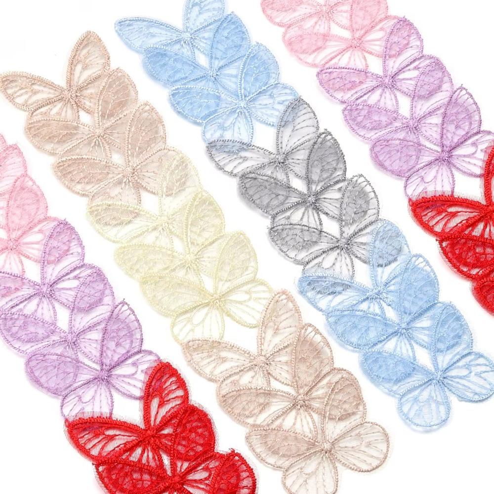 100pcs 4.5CM Chiffon Butterfly Dreamy Sewing Craft Decoration Garment Design Materials