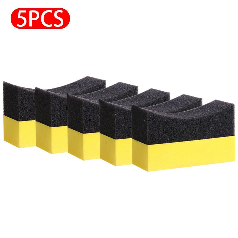 5/10pcs Car Cleaning Sponge Washing Accessories PE Waxing Sponge Brush Set Wash Tool Auto Detailing Wheel Tire Brusher