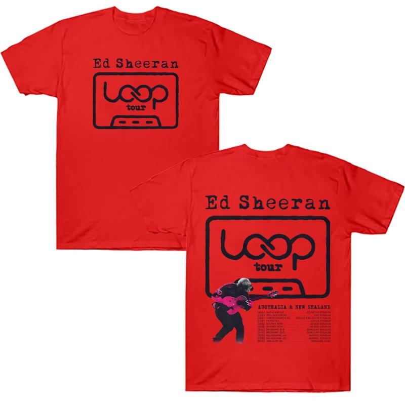 Футболки Ed Sheeran LOOP Tour Хлопок Унисекс Женские Летние Футболки НОВИНКА Мода Свободные Унисекс Уличная Одежда Хип-Хоп Графическая Одежда Y2K