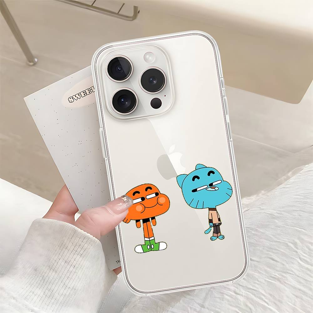 Милый Чехол для Телефона H-Darwin Watterson-S Для IPhone 17 16 15 14 Plus 13 12 11 Pro Max Задняя Крышка Телефона Прозрачная Ударопрочная Крышка
