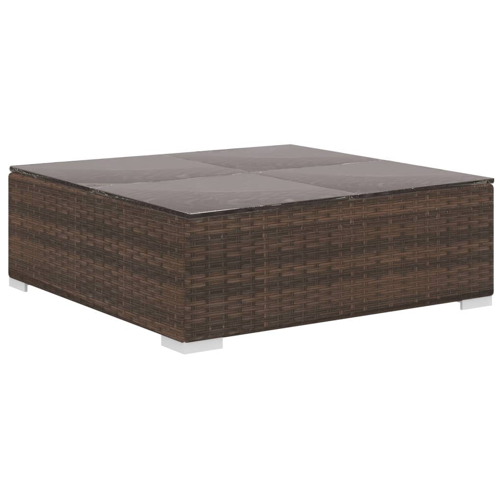 10 piece Garden Lounge Set with Cushions Poly Rattan Brown