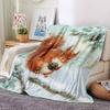 Winter Squirrel Pinecone Blanket Soft Throw Blanket For Home Bedroom Bed Sofa Travel Office Solid Christmas Blanket