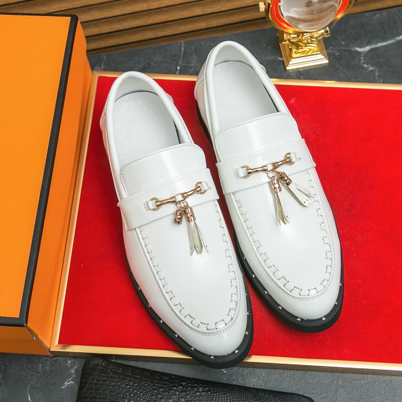 Fashion New Men Formal Shoes PU Pointed British Casual Business Fashion Le Fu Shoes Gentleman Designer Shoes Size 38-46 Men Shoes