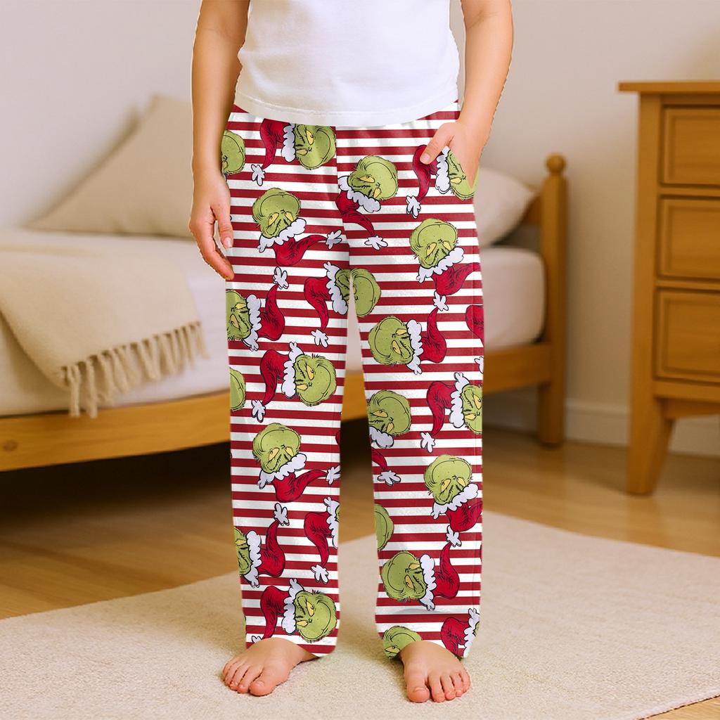 Fashionable Children's Versatile Print Pocket Casual Pants