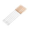 6pcs Stainless Steel Fondue Forks Cheese Fondue Sticks Smore Sticks with Wooden Handle Heat