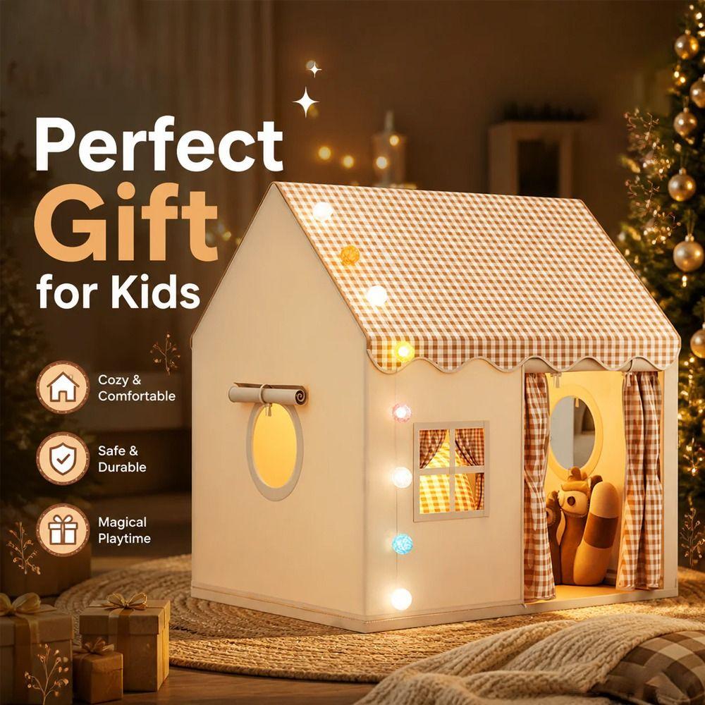 Double Curtains Kids Play Tent Foldable Toddler Tent Gifts Children's Castle Tent Children Toys