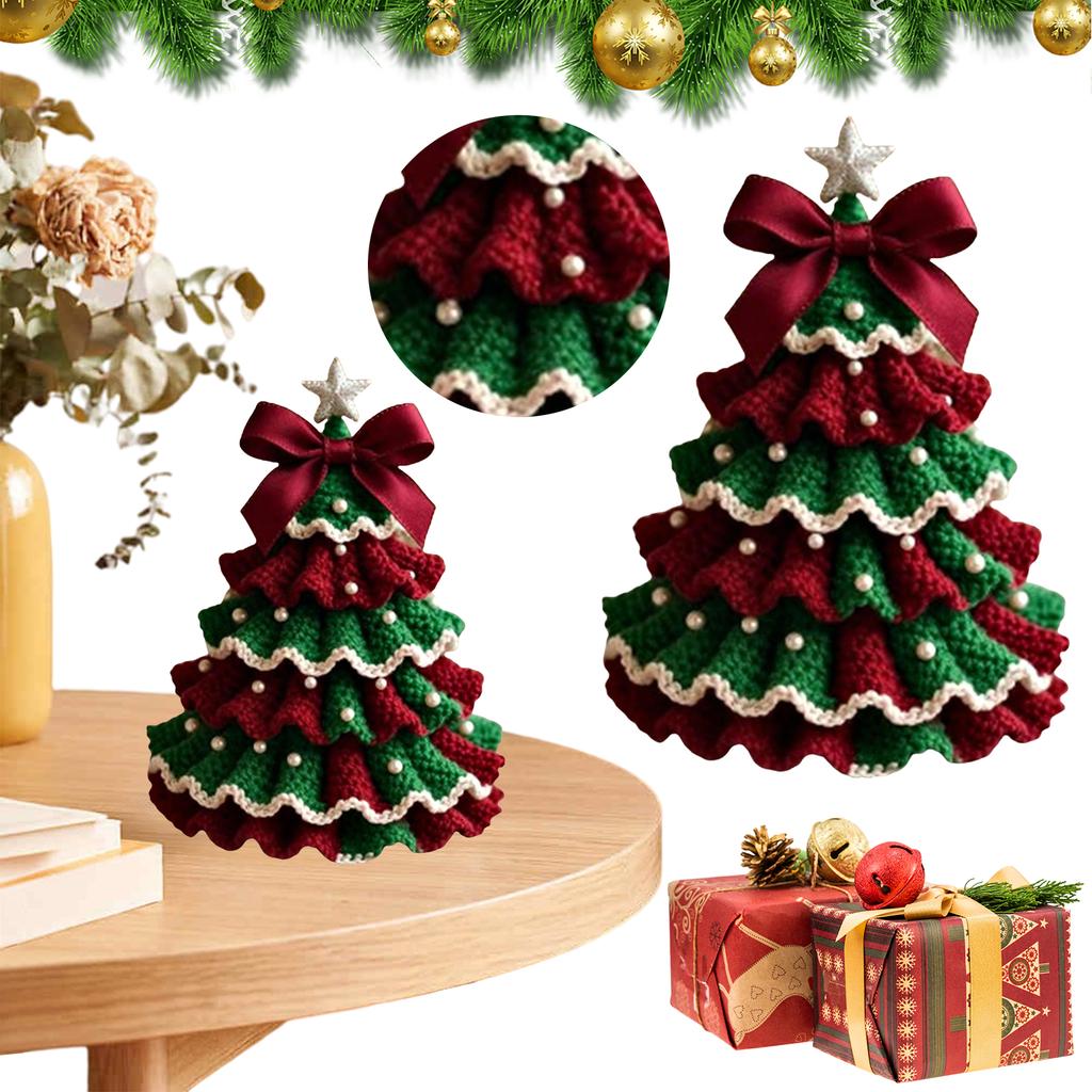 DIY Crochet Christmas Tree Kit DIY Crochet Knitting Material Kit Christmas Crochet Kit Festive Crochet Tree Crafts for Beginners