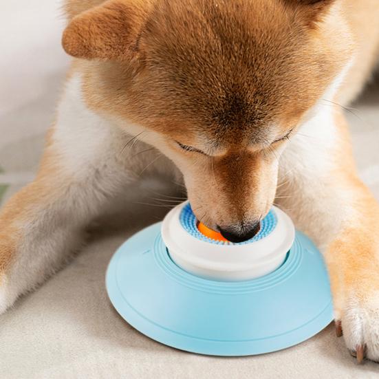 Миска для вылизывания для питомцев, кормушка для жидкого лакомства для собак, игрушка для вылизывания с присоской, забавная медленная кормушка с вращающимся шариком, нескользящая миска для вылизывания для собак, кошек, для обогащения