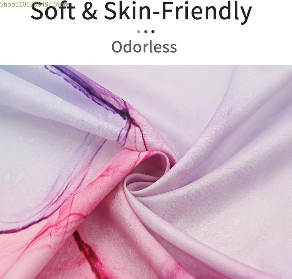 Gibelle Abstract Shower Curtain, Pink Purple Blue Marble Shower Curtain for Bathroom, Modern Ink Art Decor Waterproof Fabric S