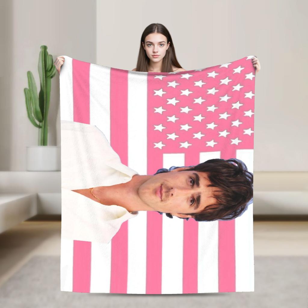 Jacob Elordi Actor Photo Collage Soft Warm Blankets Office Plush Throw Blanket Home Decor Flannel Bedspread Sofa Bed Cover