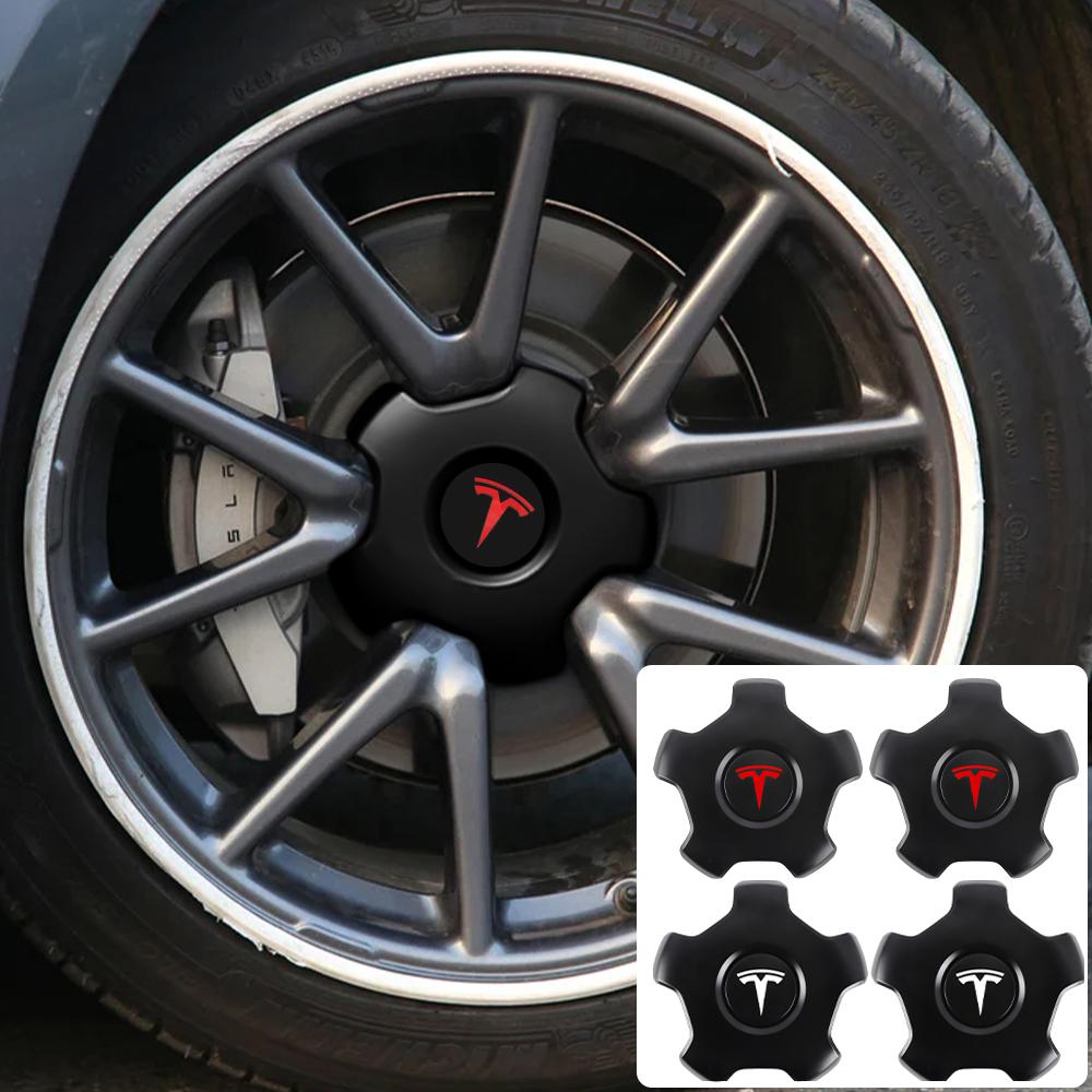 4Pcs For Tesla Model 3 OEM 1529680-A Original Hubcaps Car Wheel Center Cover Auto Hub Caps Emblem Replacement 18-inch Huncap