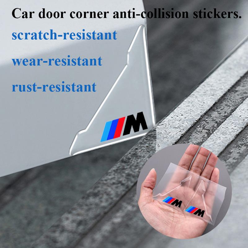 kfwhl7 4Pcs Car Door Corner Cover Bumper Crash Protection Stickers For BMW M5 M4 M3 F20 F40 F22 F30 E90 F32 F10 F06 F07 F46 E60 Z4 G20