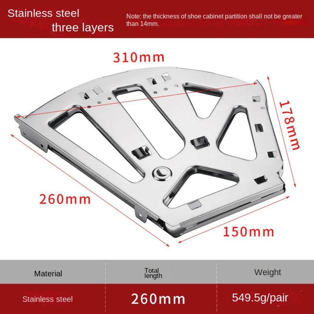Stainless steel Shoe Cabinet Hinges Turning Rack Thickened Shoes Rack Fittings Hinge Fittings Movable Flip Plate Frame