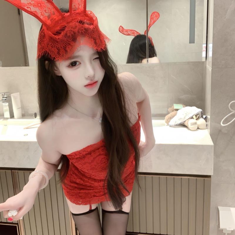 Сексуальное нижнее белье, сексуальные крольчихи, сексуальная юбка на бедрах, секс, веселье, красный топ-труба, платье чистого желания, пижама