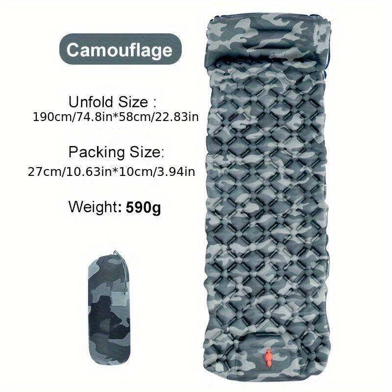 Легкий надувной спальный коврик, матрас с подушкой для комфортного похода, кемпинга, компактный надувной матрас для сна