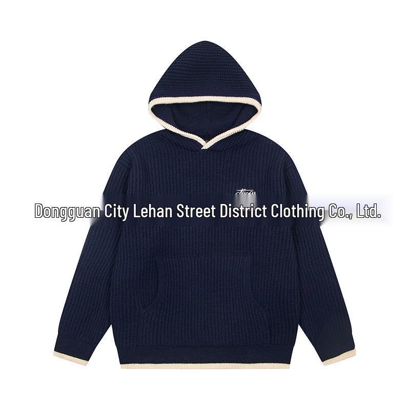 European-American Autumn 2026 Retro Waffle Knit Logo T-Shirt