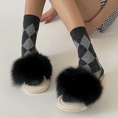 Туфли на плоской подошве женские тапочки меховые дизайнерские повседневные туфли осенние новые женские сандалии с открытой пяткой 2024 года удобные мягкие туфли для ходьбы женские сапатосы