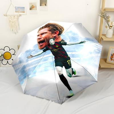 Kevin De Bruyne Compact Travel Automatic Umbrella Retractable Design with 8-Rib Durability Compact Design Perfect for Outdoor Adventures Fashion Lover