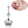 Exquisite Fashion Peach Heart Crown Navel Ring Stainless Steel Navel Navel Navel Buckle Accessories