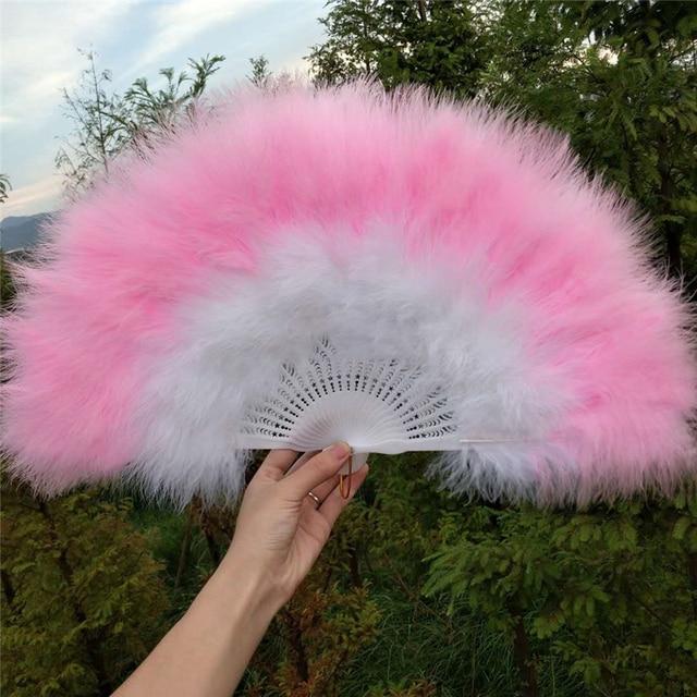 Складной веер с перьями Лолиты, японская милая фея, темно-готический придворный танец, ручной веер, художественный ремесленный подарок, украшение для свадебной вечеринки