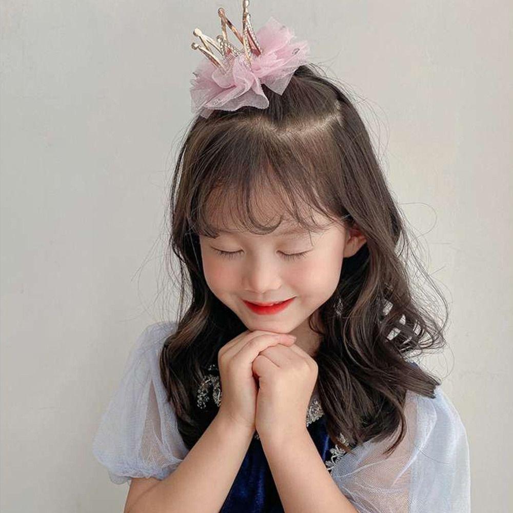 Fairy Headdress Tiara Gauze Crown Rhinestone Hair Accessory Girl Hairpin Headwear Hair Clip
