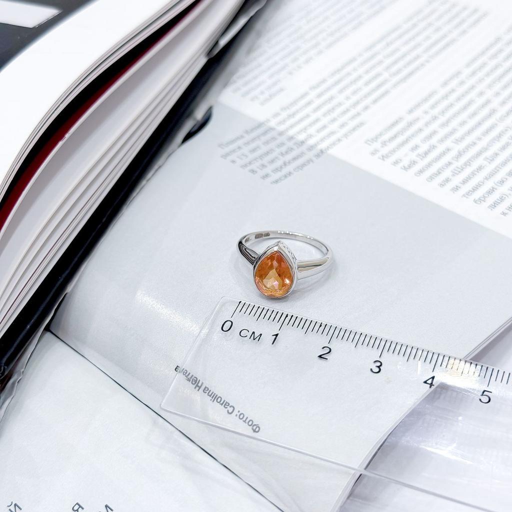 Серебряное кольцо с Натуральным золотим кварцем 1.787ct, вес изделия 2,99 гр (2165743)