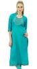 Aqua Green Solid Straight Kurti Indian Casual Cotton Women's