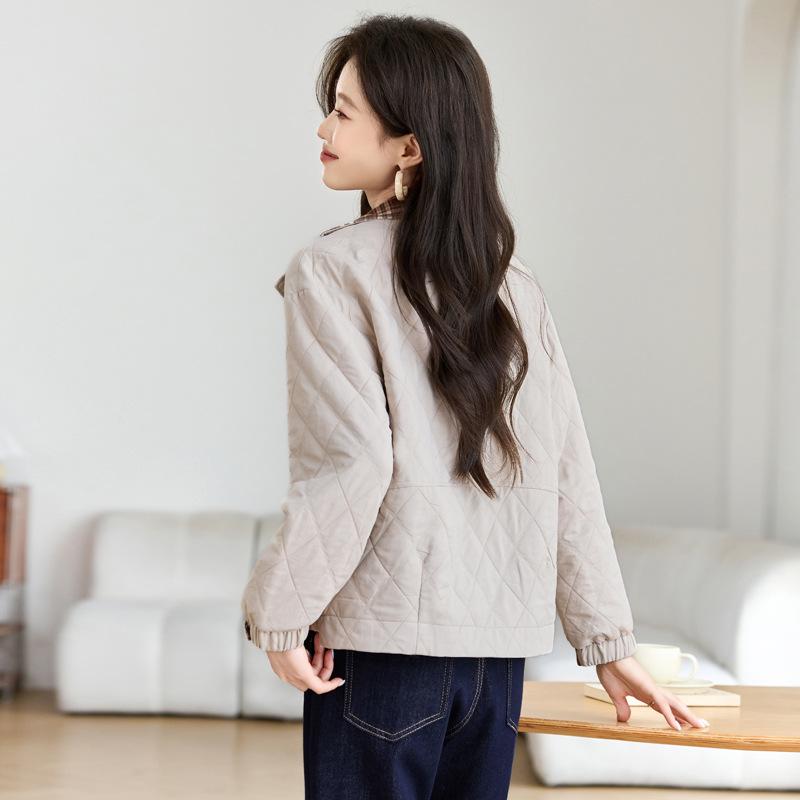 Трендовая клетчатая куртка пэчворк для миниатюрных женщин, стройнящая